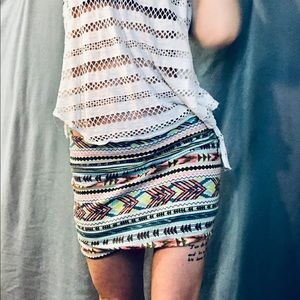 Living Doll Aztec Patterned Mini Skirt